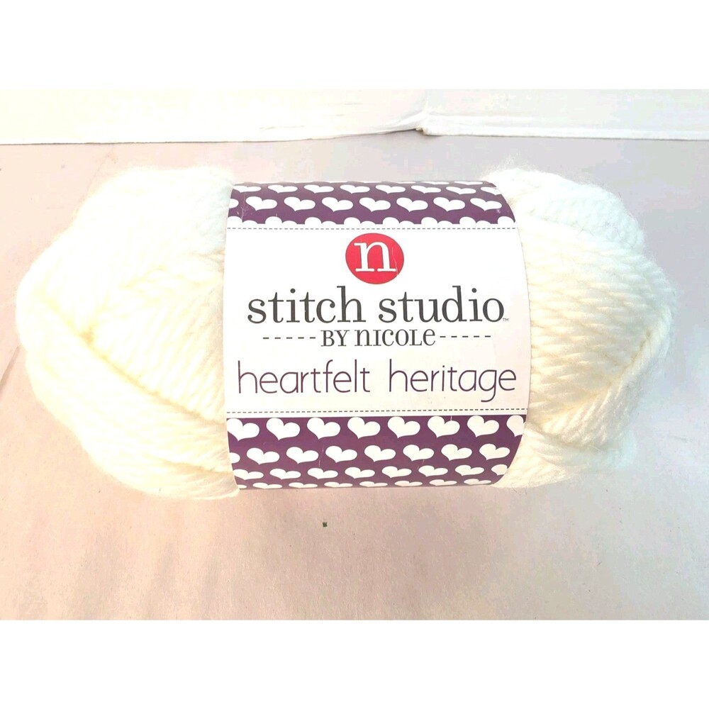 New Stitch Studio By Nicole Heartfelt Heritage Color Arctic White Yarn 82 Yds